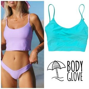 NEW Body Glove Sea Mist Mint Smoothies Norah Bikini Crop Top Size L NWT
